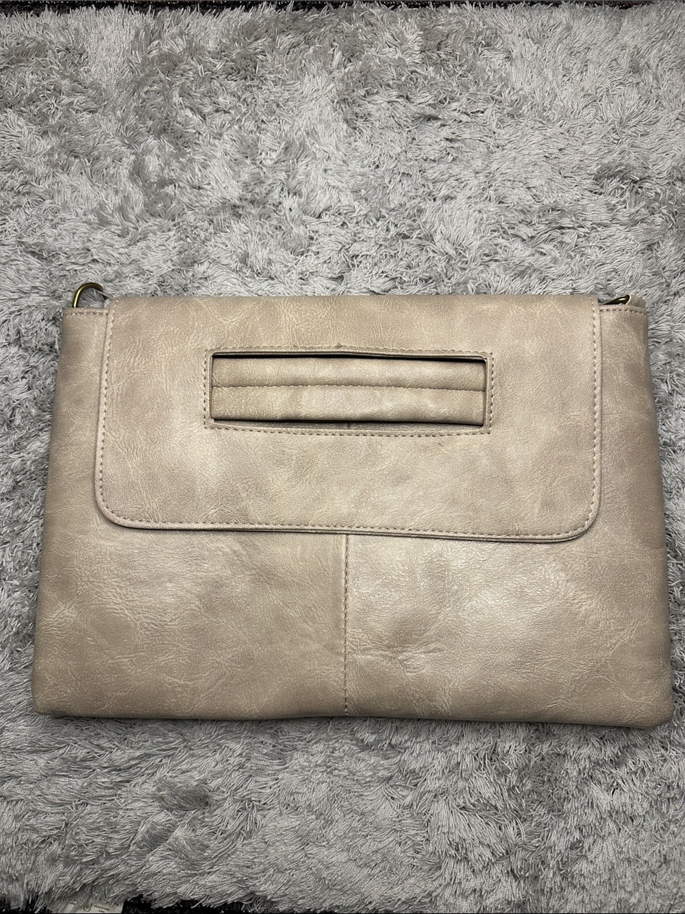 Women's Beige Crossbody Clutch Bag - Neutral Beige
